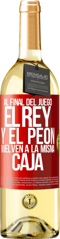 29,95 € Envío gratis | Vino Blanco Edición WHITE Al final del juego, el rey y el peón vuelven a la misma caja Etiqueta Roja. Etiqueta personalizable Vino joven Cosecha 2025 Verdejo
