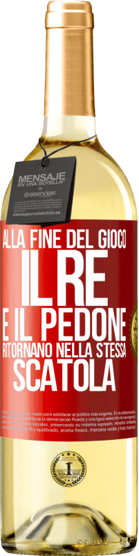 29,95 € Spedizione Gratuita | Vino bianco Edizione WHITE Alla fine del gioco, il re e il pedone ritornano nella stessa scatola Etichetta Rossa. Etichetta personalizzabile Vino giovane Raccogliere 2025 Verdejo