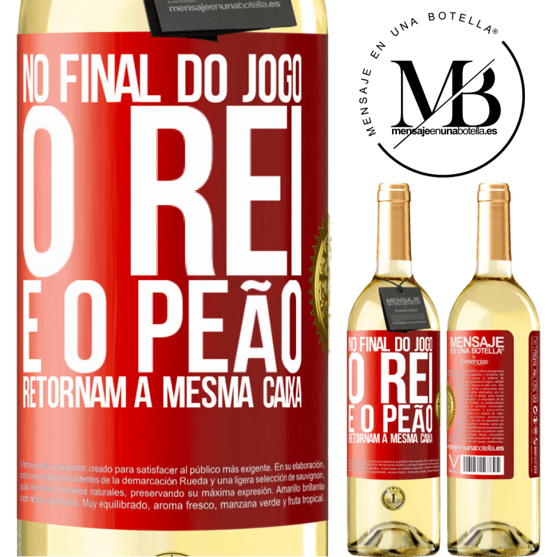 29,95 € Envio grátis | Vinho branco Edição WHITE No final do jogo, o rei e o peão retornam à mesma caixa Etiqueta Vermelha. Etiqueta personalizável Vinho jovem Colheita 2024 Verdejo