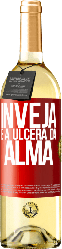 29,95 € | Vinho branco Edição WHITE Inveja é a úlcera da alma Etiqueta Vermelha. Etiqueta personalizável Vinho jovem Colheita 2024 Verdejo