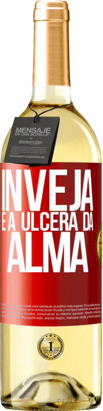 29,95 € | Vinho branco Edição WHITE Inveja é a úlcera da alma Etiqueta Vermelha. Etiqueta personalizável Vinho jovem Colheita 2025 Verdejo