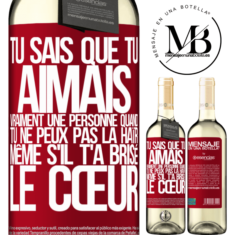 «Tu sais que tu aimais vraiment quelqu'un quand tu ne peux pas la haïr même si elle t'a brisé le cœur» Édition WHITE