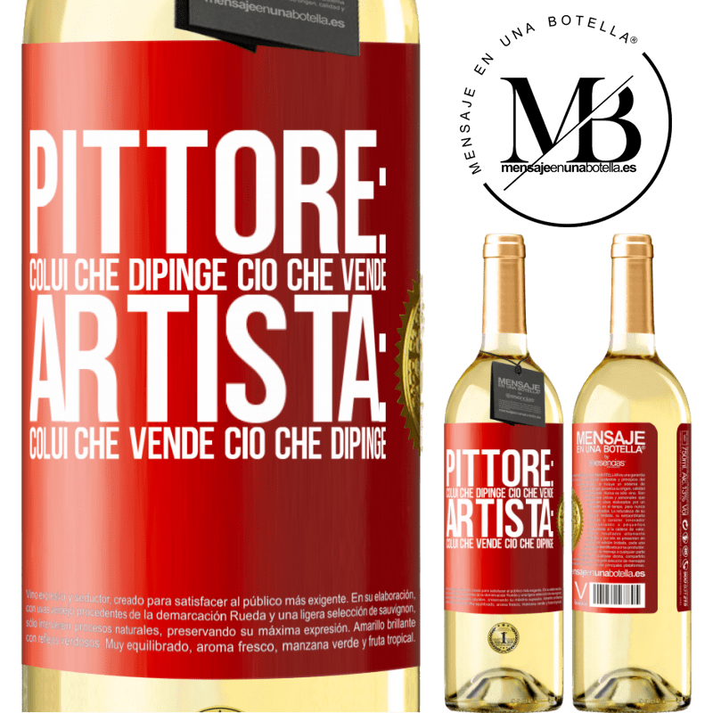 29,95 € Spedizione Gratuita | Vino bianco Edizione WHITE Pittore: colui che dipinge ciò che vende. Artista: colui che vende ciò che dipinge Etichetta Rossa. Etichetta personalizzabile Vino giovane Raccogliere 2024 Verdejo