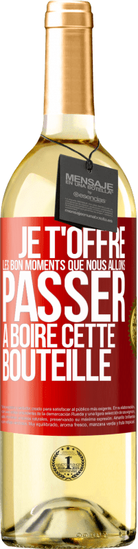 29,95 € | Vin blanc Édition WHITE Je t'offre les bon moments que nous allons passer à boire cette bouteille Étiquette Rouge. Étiquette personnalisable Vin jeune Récolte 2024 Verdejo