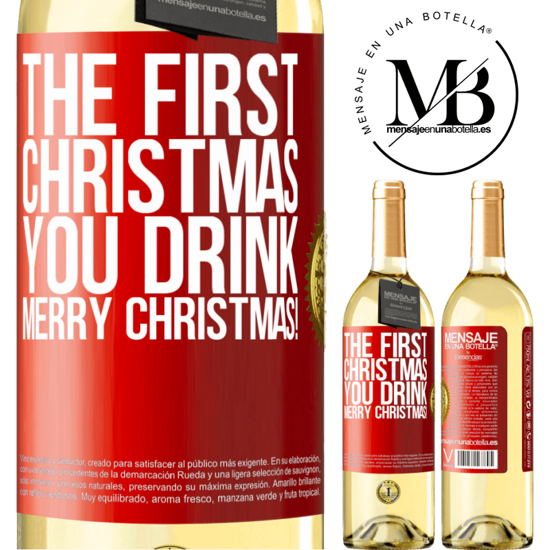 29,95 € Free Shipping | White Wine WHITE Edition The first Christmas you drink. Merry Christmas! Red Label. Customizable label Young wine Harvest 2024 Verdejo