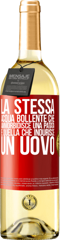 «La stessa acqua bollente che ammorbidisce una patata è quella che indurisce un uovo» Edizione WHITE