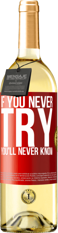 29,95 € | Белое вино Издание WHITE Не попробуешь - не узнаешь Красная метка. Настраиваемая этикетка Молодое вино Урожай 2025 Verdejo