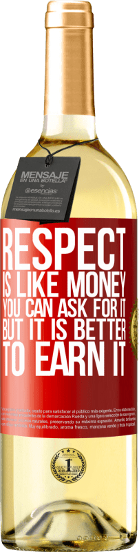 «尊敬はお金のようなものです。あなたはそれを求めることができますが、それを獲得する方が良いです» WHITEエディション