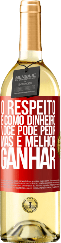 «O respeito é como dinheiro. Você pode pedir, mas é melhor ganhar» Edição WHITE