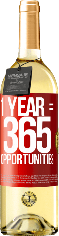 29,95 € | Белое вино Издание WHITE 1 year 365 opportunities Красная метка. Настраиваемая этикетка Молодое вино Урожай 2023 Verdejo