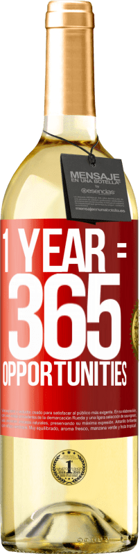 29,95 € | Vino bianco Edizione WHITE 1 year 365 opportunities Etichetta Rossa. Etichetta personalizzabile Vino giovane Raccogliere 2023 Verdejo
