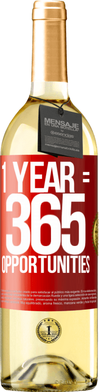 29,95 € | Vinho branco Edição WHITE 1 year 365 opportunities Etiqueta Vermelha. Etiqueta personalizável Vinho jovem Colheita 2024 Verdejo