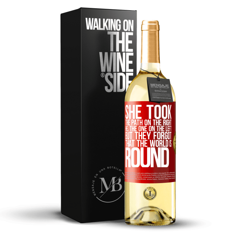 29,95 € Free Shipping | White Wine WHITE Edition She took the path on the right, he, the one on the left. But they forgot that the world is round Red Label. Customizable label Young wine Harvest 2023 Verdejo