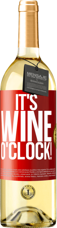 29,95 € | Weißwein WHITE Ausgabe It's wine o'clock! Rote Markierung. Anpassbares Etikett Junger Wein Ernte 2024 Verdejo