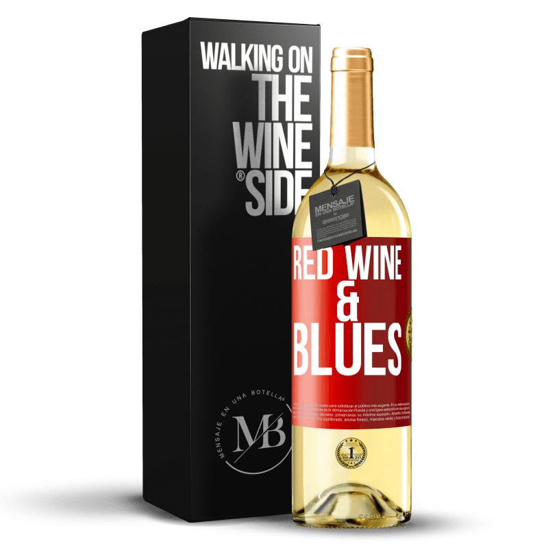 29,95 € 送料無料 | 白ワイン WHITEエディション Red wine & Blues 赤いタグ. カスタマイズ可能なラベル 若いワイン 収穫 2024 Verdejo