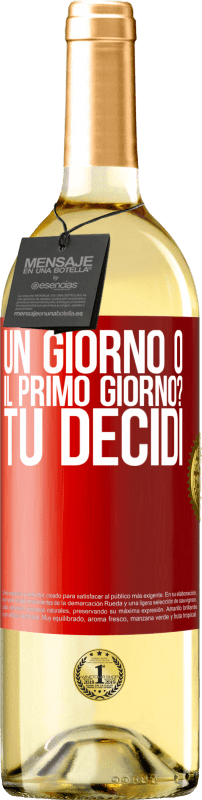 29,95 € | Vino bianco Edizione WHITE un giorno o il primo giorno? Tu decidi Etichetta Rossa. Etichetta personalizzabile Vino giovane Raccogliere 2024 Verdejo