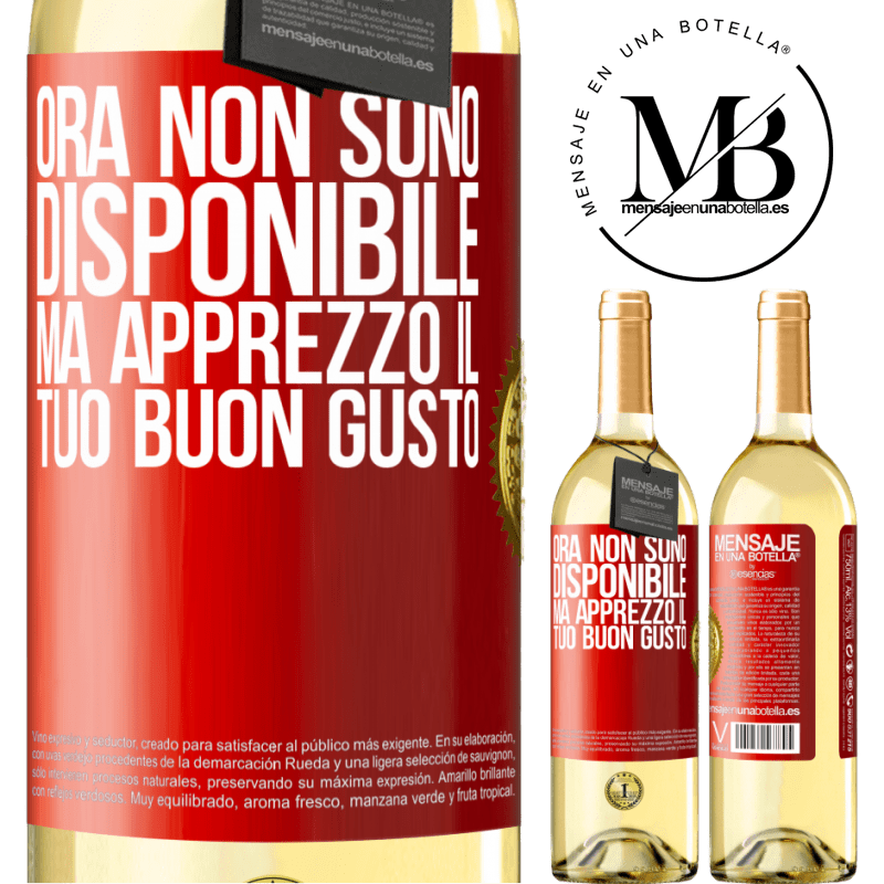 29,95 € Spedizione Gratuita | Vino bianco Edizione WHITE Ora non sono disponibile, ma apprezzo il tuo buon gusto Etichetta Rossa. Etichetta personalizzabile Vino giovane Raccogliere 2024 Verdejo