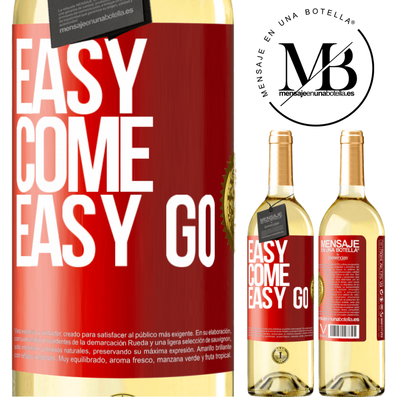 29,95 € Envoi gratuit | Vin blanc Édition WHITE Easy come, easy go Étiquette Rouge. Étiquette personnalisable Vin jeune Récolte 2022 Verdejo