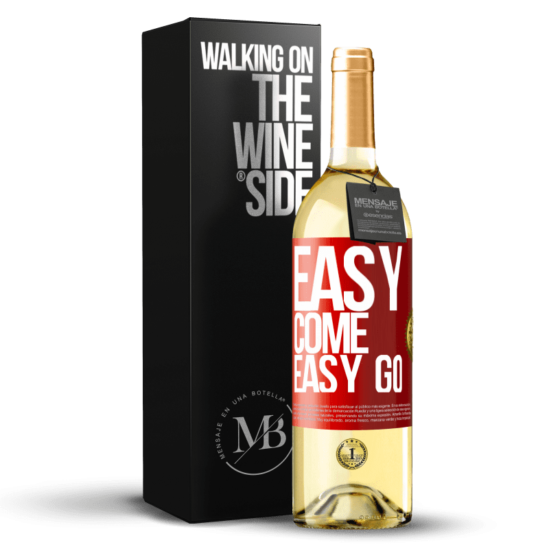 29,95 € Spedizione Gratuita | Vino bianco Edizione WHITE Easy come, easy go Etichetta Rossa. Etichetta personalizzabile Vino giovane Raccogliere 2023 Verdejo