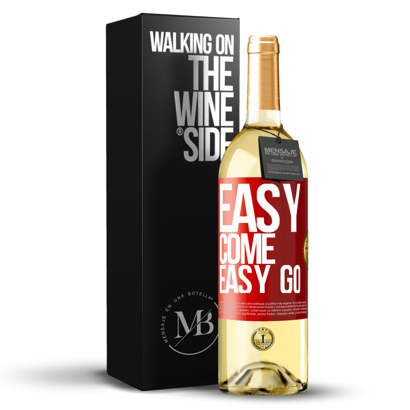 29,95 € Spedizione Gratuita | Vino bianco Edizione WHITE Easy come, easy go Etichetta Rossa. Etichetta personalizzabile Vino giovane Raccogliere 2025 Verdejo