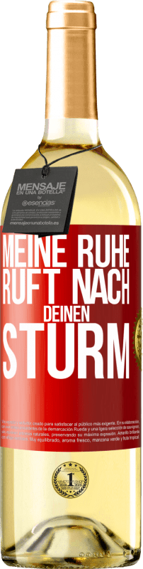 29,95 € | Weißwein WHITE Ausgabe Meine Ruhe ruft nach deinen Sturm Rote Markierung. Anpassbares Etikett Junger Wein Ernte 2024 Verdejo