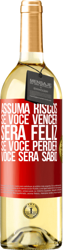 29,95 € | Vinho branco Edição WHITE Assuma riscos. Se você vencer, será feliz. Se você perder, você será sábio Etiqueta Vermelha. Etiqueta personalizável Vinho jovem Colheita 2024 Verdejo