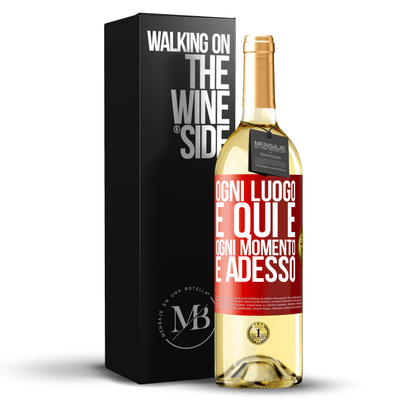 29,95 € Spedizione Gratuita | Vino bianco Edizione WHITE Ogni luogo è qui e ogni momento è adesso Etichetta Rossa. Etichetta personalizzabile Vino giovane Raccogliere 2024 Verdejo