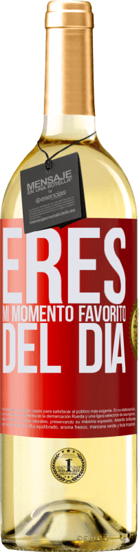 29,95 € Envío gratis | Vino Blanco Edición WHITE Eres mi momento favorito del día Etiqueta Roja. Etiqueta personalizable Vino joven Cosecha 2024 Verdejo