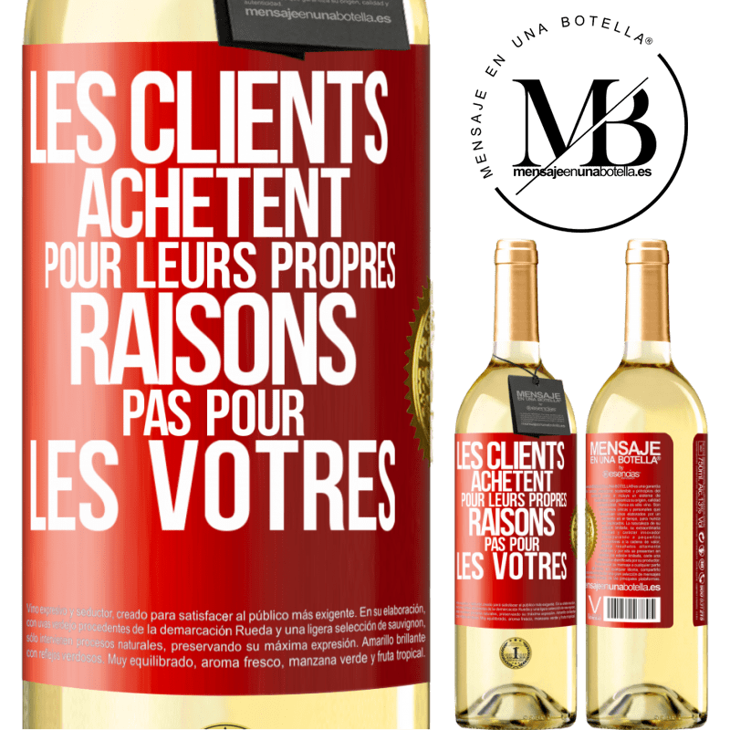 29,95 € Envoi gratuit | Vin blanc Édition WHITE Les clients achètent pour leurs propres raisons pas pour les vôtres Étiquette Rouge. Étiquette personnalisable Vin jeune Récolte 2023 Verdejo