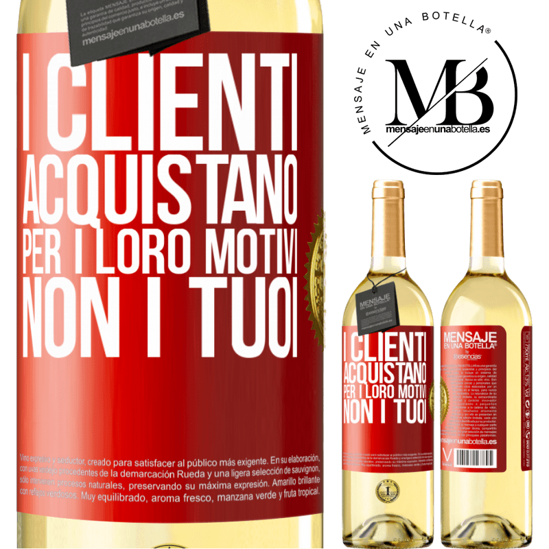 29,95 € Spedizione Gratuita | Vino bianco Edizione WHITE I clienti acquistano per i loro motivi, non i tuoi Etichetta Rossa. Etichetta personalizzabile Vino giovane Raccogliere 2025 Verdejo