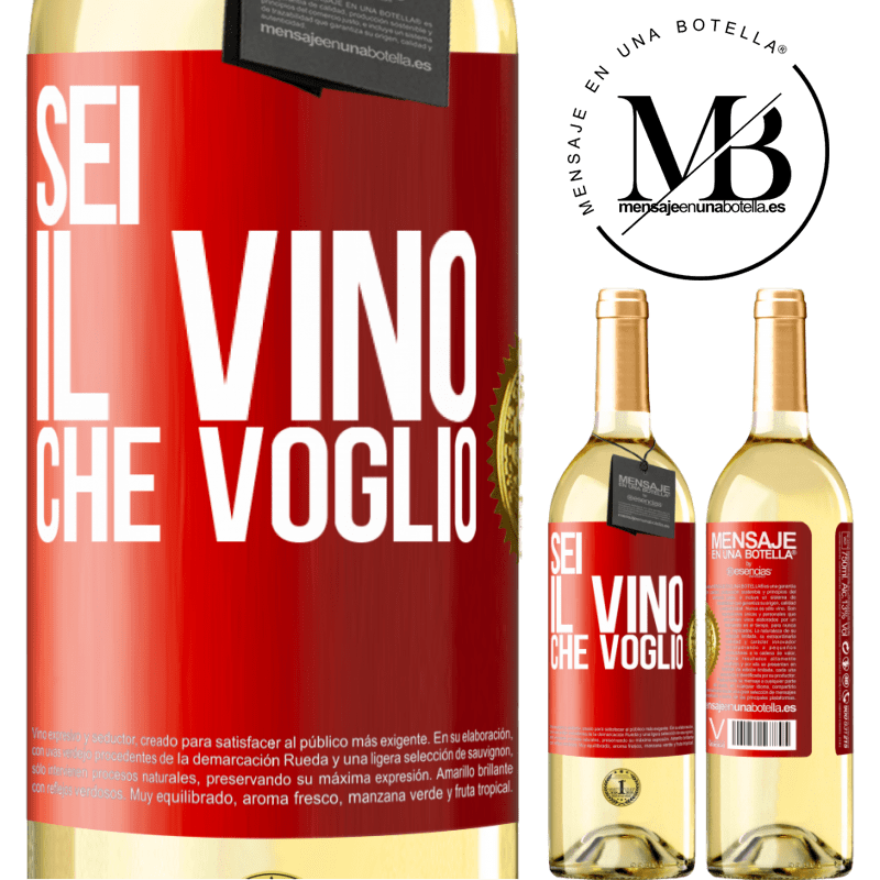 29,95 € Spedizione Gratuita | Vino bianco Edizione WHITE Sei il vino che voglio Etichetta Rossa. Etichetta personalizzabile Vino giovane Raccogliere 2023 Verdejo