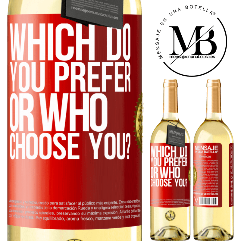 29,95 € Free Shipping | White Wine WHITE Edition which do you prefer, or who choose you? Red Label. Customizable label Young wine Harvest 2024 Verdejo