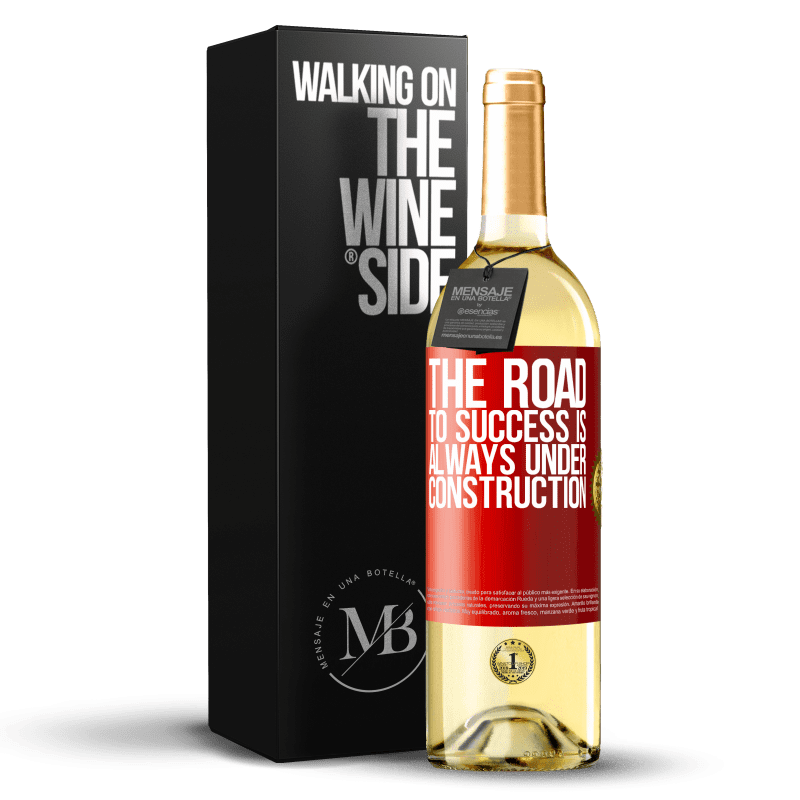 29,95 € Free Shipping | White Wine WHITE Edition The road to success is always under construction Red Label. Customizable label Young wine Harvest 2024 Verdejo