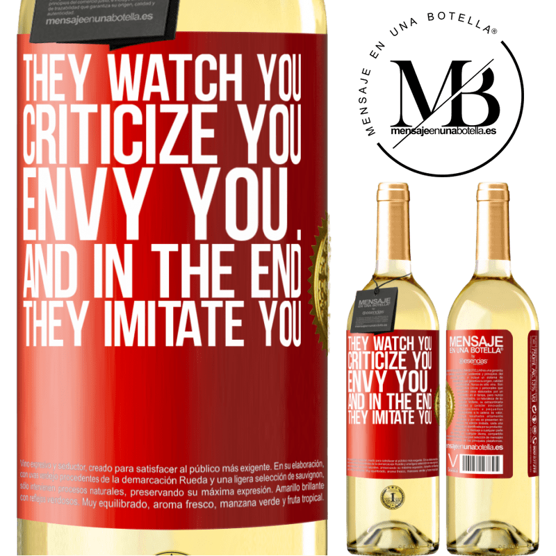 29,95 € Free Shipping | White Wine WHITE Edition They watch you, criticize you, envy you ... and in the end, they imitate you Red Label. Customizable label Young wine Harvest 2024 Verdejo