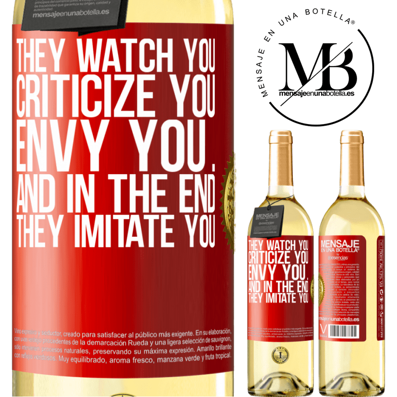 29,95 € Free Shipping | White Wine WHITE Edition They watch you, criticize you, envy you ... and in the end, they imitate you Red Label. Customizable label Young wine Harvest 2025 Verdejo