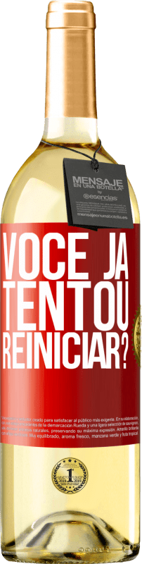 29,95 € | Vinho branco Edição WHITE você já tentou reiniciar? Etiqueta Vermelha. Etiqueta personalizável Vinho jovem Colheita 2024 Verdejo