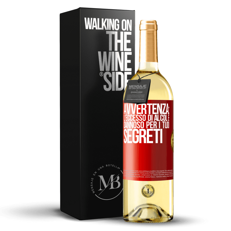 29,95 € Spedizione Gratuita | Vino bianco Edizione WHITE Avvertenza: l'eccesso di alcol è dannoso per i tuoi segreti Etichetta Rossa. Etichetta personalizzabile Vino giovane Raccogliere 2024 Verdejo