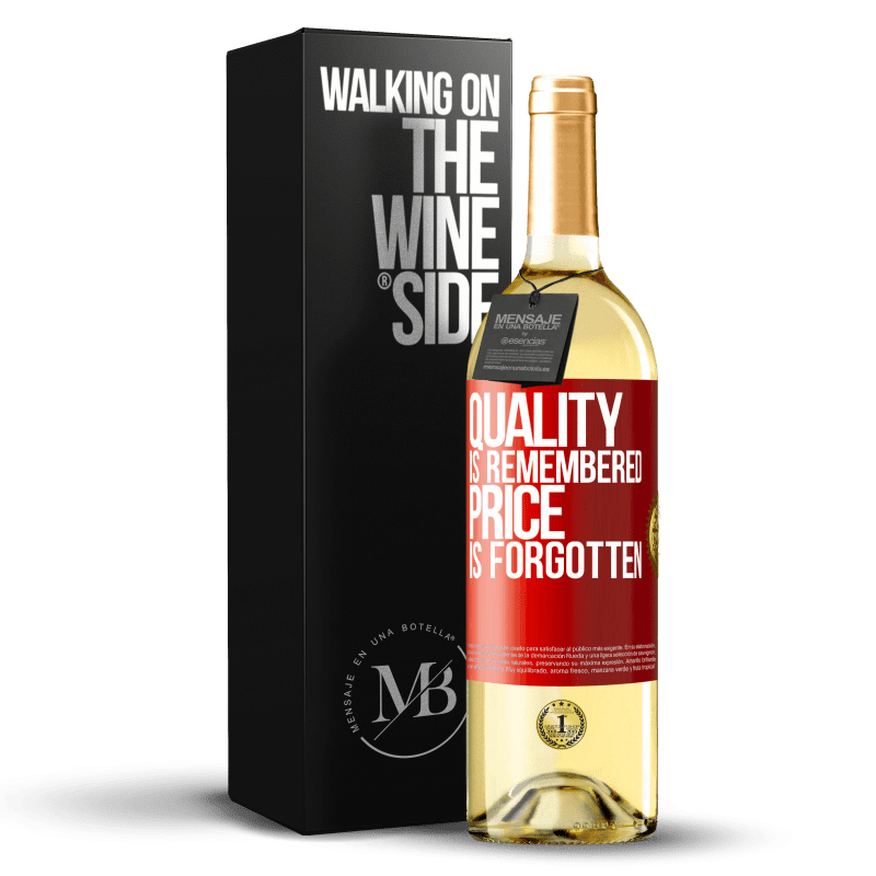 29,95 € Free Shipping | White Wine WHITE Edition Quality is remembered, price is forgotten Red Label. Customizable label Young wine Harvest 2024 Verdejo