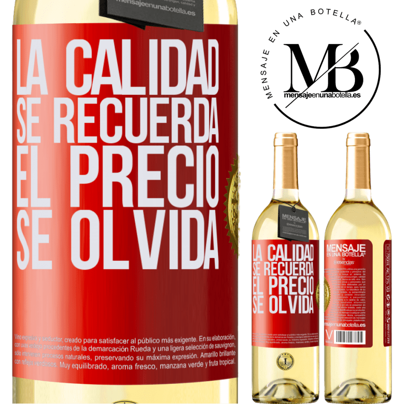 29,95 € Envoi gratuit | Vin blanc Édition WHITE La qualité est mémorisée, le prix est oublié Étiquette Rouge. Étiquette personnalisable Vin jeune Récolte 2022 Verdejo