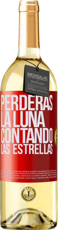 29,95 € Envío gratis | Vino Blanco Edición WHITE Perderás la luna contando las estrellas Etiqueta Roja. Etiqueta personalizable Vino joven Cosecha 2025 Verdejo