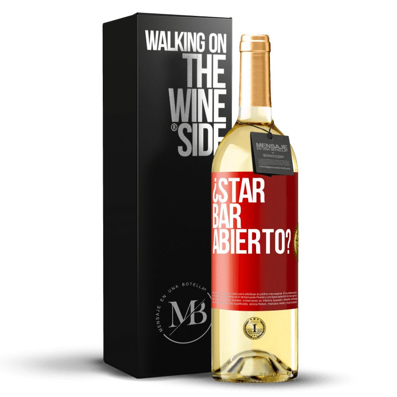 29,95 € Envío gratis | Vino Blanco Edición WHITE ¿STAR BAR abierto? Etiqueta Roja. Etiqueta personalizable Vino joven Cosecha 2023 Verdejo