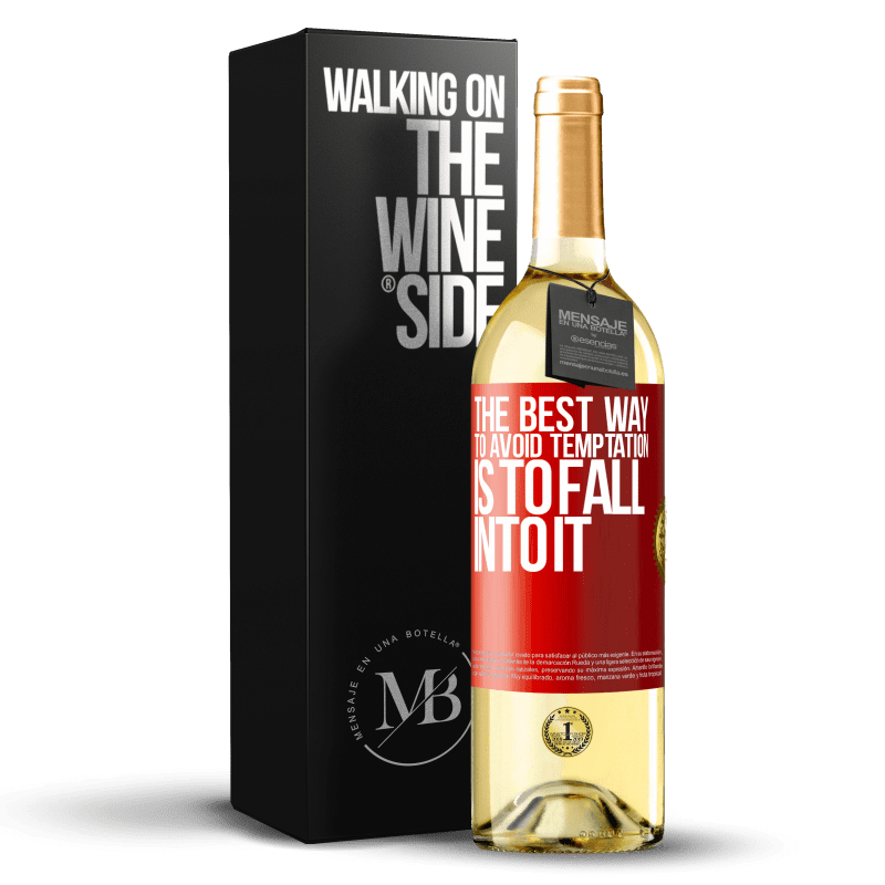 29,95 € Free Shipping | White Wine WHITE Edition The best way to avoid temptation is to fall into it Red Label. Customizable label Young wine Harvest 2023 Verdejo