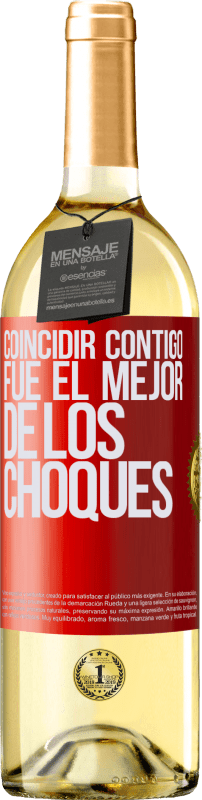 29,95 € | Vino Blanco Edición WHITE Coincidir contigo fue el mejor de los choques Etiqueta Roja. Etiqueta personalizable Vino joven Cosecha 2024 Verdejo