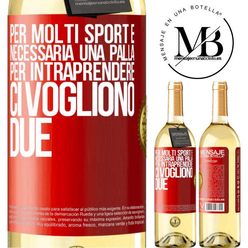 29,95 € Spedizione Gratuita | Vino bianco Edizione WHITE Per molti sport è necessaria una palla. Per intraprendere, ci vogliono due Etichetta Rossa. Etichetta personalizzabile Vino giovane Raccogliere 2024 Verdejo