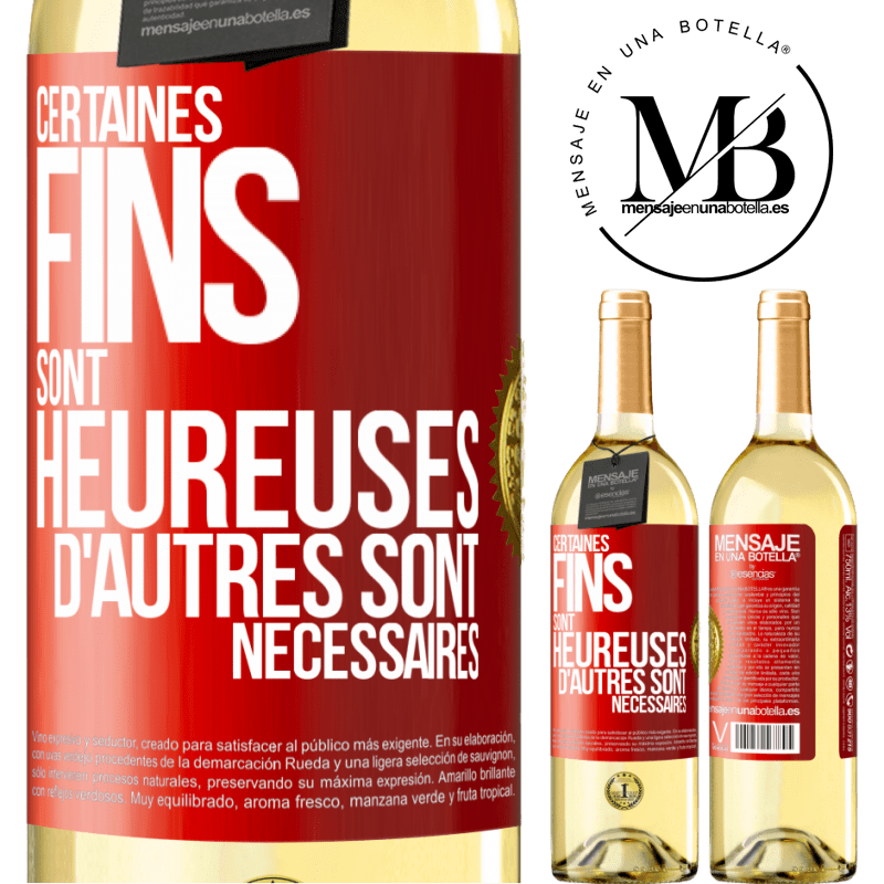 29,95 € Envoi gratuit | Vin blanc Édition WHITE Certaines fins sont heureuses. D'autres sont nécessaires Étiquette Rouge. Étiquette personnalisable Vin jeune Récolte 2024 Verdejo