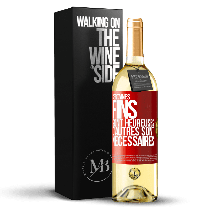 29,95 € Envoi gratuit | Vin blanc Édition WHITE Certaines fins sont heureuses. D'autres sont nécessaires Étiquette Rouge. Étiquette personnalisable Vin jeune Récolte 2024 Verdejo