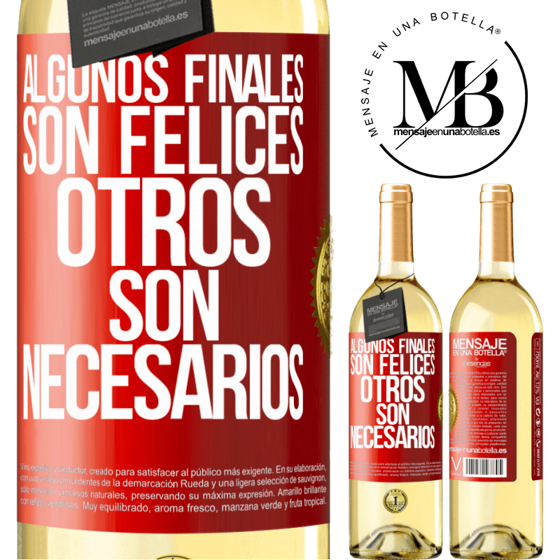 29,95 € Envío gratis | Vino Blanco Edición WHITE Algunos finales son felices. Otros son necesarios Etiqueta Roja. Etiqueta personalizable Vino joven Cosecha 2024 Verdejo