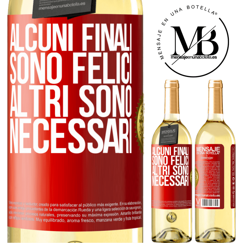 29,95 € Spedizione Gratuita | Vino bianco Edizione WHITE Alcuni finali sono felici. Altri sono necessari Etichetta Rossa. Etichetta personalizzabile Vino giovane Raccogliere 2024 Verdejo