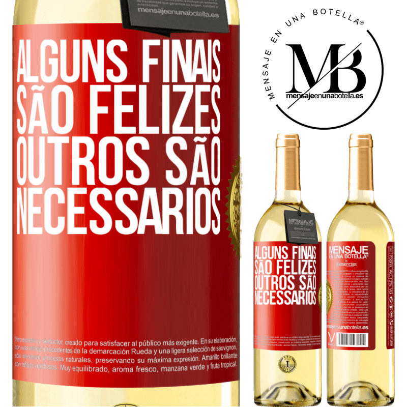 29,95 € Envio grátis | Vinho branco Edição WHITE Alguns finais são felizes. Outros são necessários Etiqueta Vermelha. Etiqueta personalizável Vinho jovem Colheita 2024 Verdejo