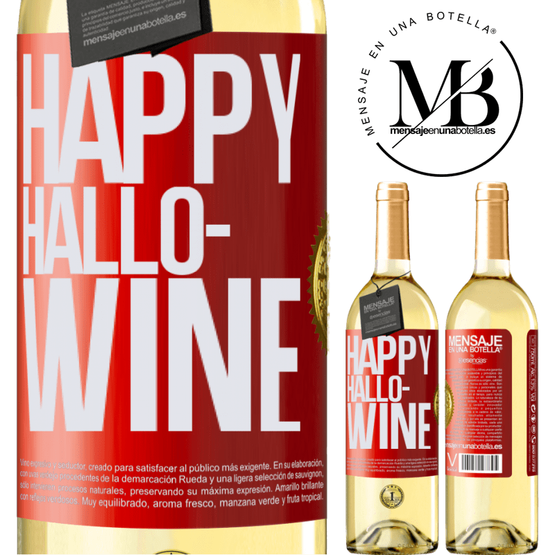 29,95 € Kostenloser Versand | Weißwein WHITE Ausgabe Happy Hallo-Wine Rote Markierung. Anpassbares Etikett Junger Wein Ernte 2024 Verdejo
